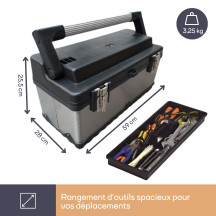 Boîte à Outils - Acier Inoxydable - 590 x 280 x 255 mm - 42 L