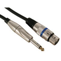 CÂBLE XLR - XLR FEMELLE vers JACK 6.35 mm - MONO - 10 m