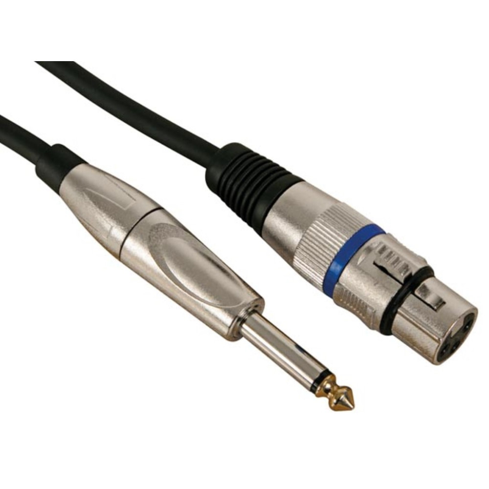 CÂBLE XLR - XLR FEMELLE vers JACK 6.35 mm - MONO - 10 m