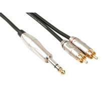 CÂBLE RCA-JACK - 2 x RCA MÂLE vers JACK 6.35 mm - STÉRÉO - 6 m