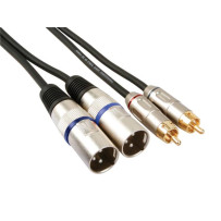 CÂBLE XLR-RCA - 2 x XLR 3 BROCHES vers 2 x RCA MÂLE - 1 m