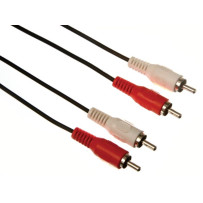 2 x FICHE AUDIO RCA VERS 2 x FICHE AUDIO RCA / DE BASE / 1.50 m / DORÉ