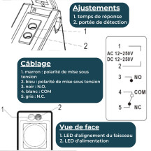 Capteur photoélectrique avec réflecteur, 10 m