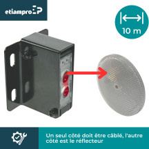 Capteur photoélectrique avec réflecteur, 10 m