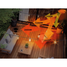 Chauffage de terrasse - à suspendre - 2000 W