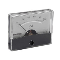 Amperemetre Analogique De Tableau 100mA CC / 60 x 47mm