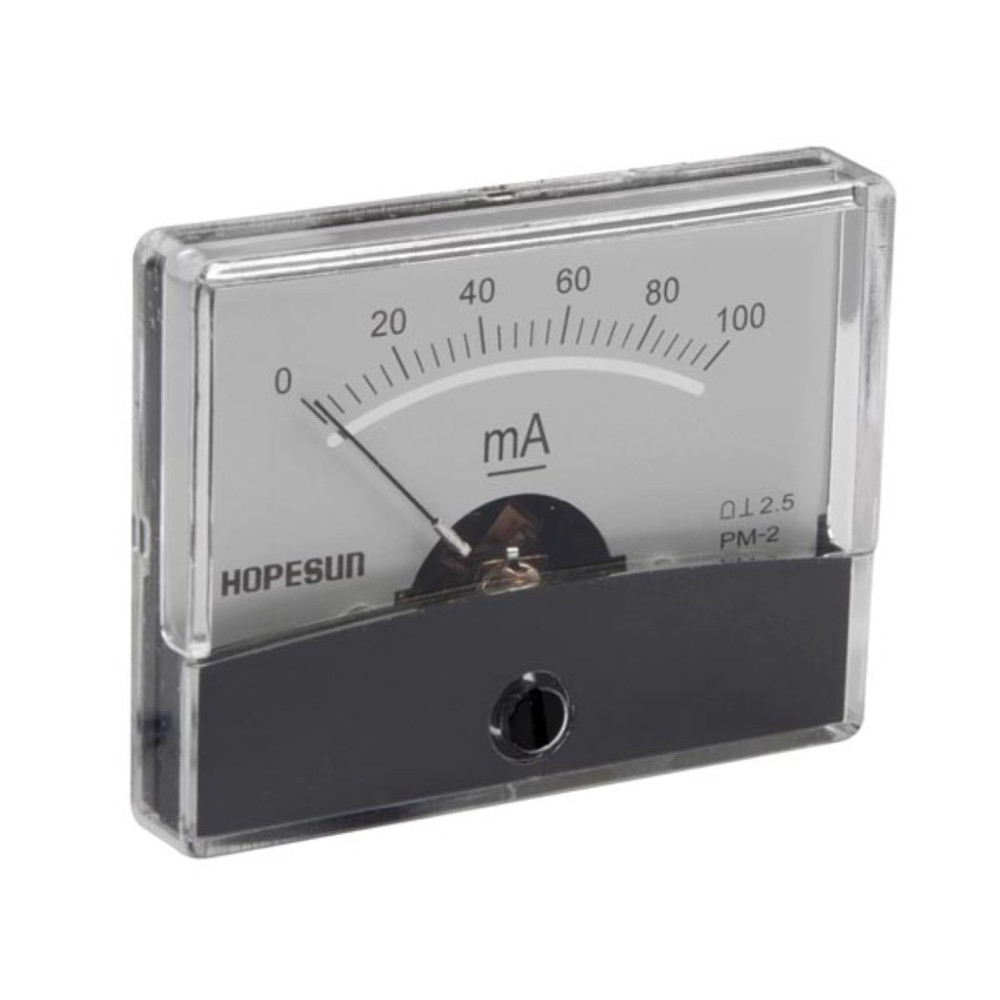 Amperemetre Analogique De Tableau 100mA CC / 60 x 47mm