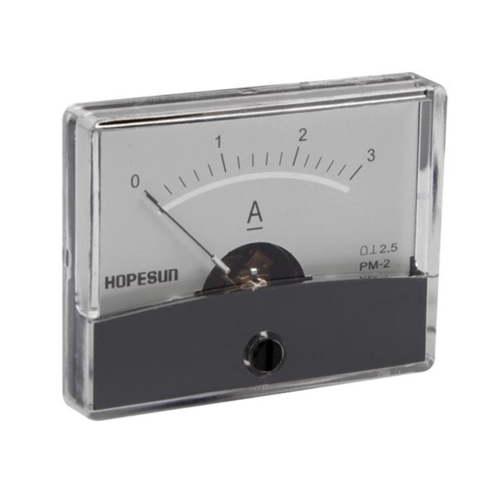 Amperemetre Analogique De Tableau 3A CC / 60 x 47mm