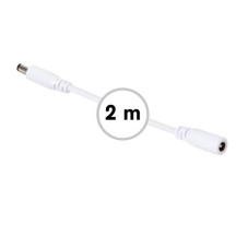 RALLONGE AVEC CONNECTEUR D'ALIMENTATION CC (MÂLE-FEMELLE) - 2 m - BLANC