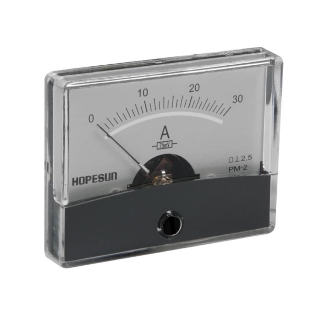 Amperemetre Analogique De Tableau 30A CC / 60 x 47mm