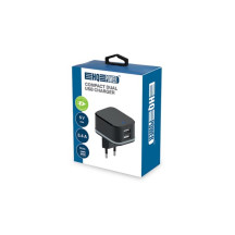 CHARGEUR COMPACT AVEC 2 CONNEXIONS USB 5 V - 3.4 A max. ( 2.4 + 1 A ) - 17 W max.