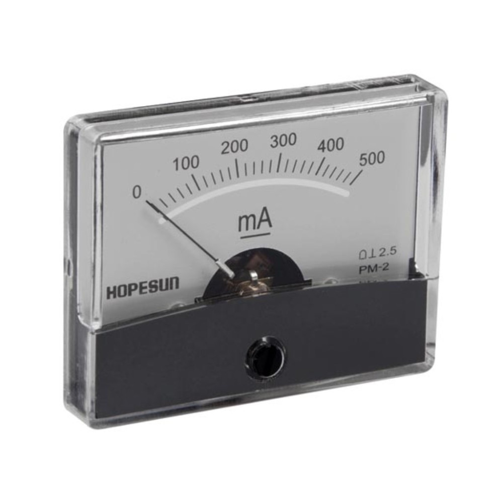 Amperemetre Analogique De Tableau 500mA CC / 60 x 47mm