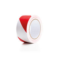 Ruban de marquage en PVC 5cm x 33m - Rouge/Blanc