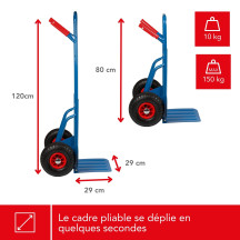 Diable télescopique - charge max. 150 kg