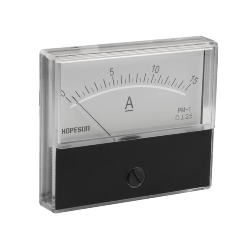 Amperemetre Analogique De Tableau 15A CC / 70 x 60mm