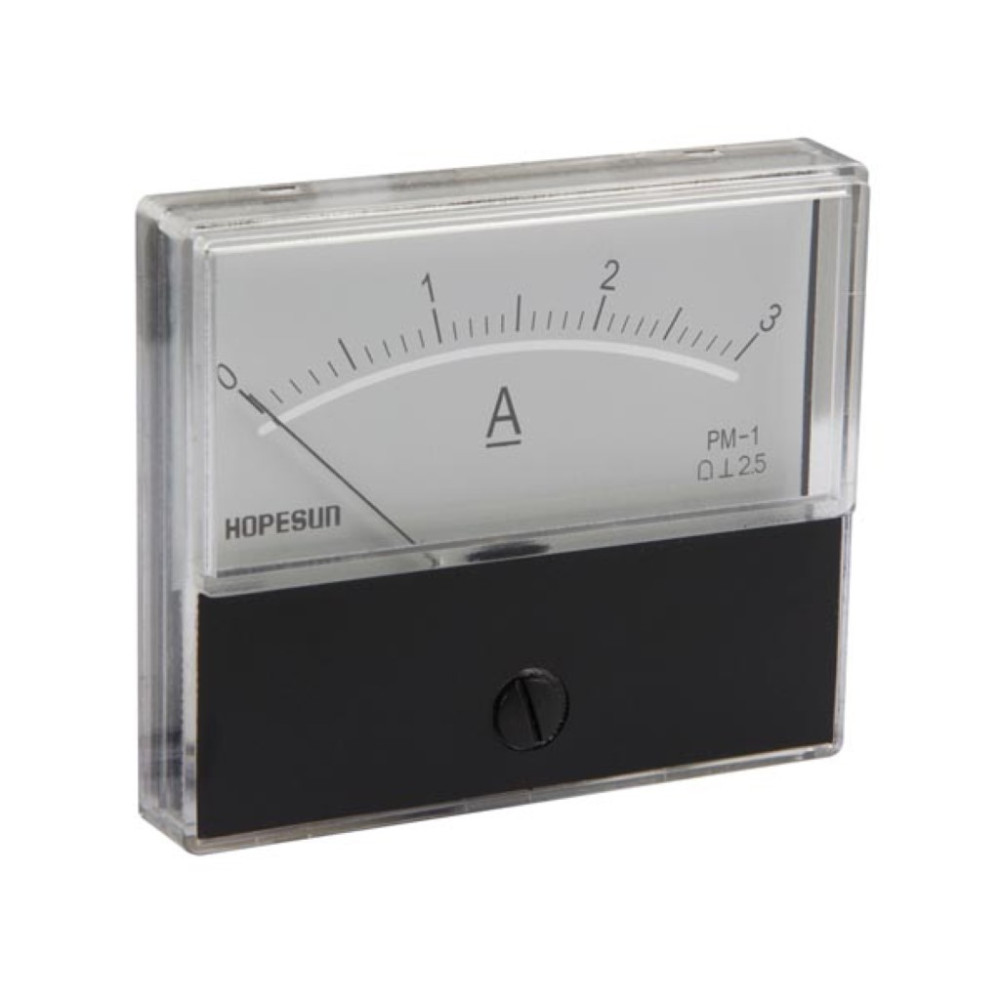 Amperemetre Analogique De Tableau 3A CC / 70 x 60mm