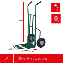 Chariot à bois - charge max. 250 kg
