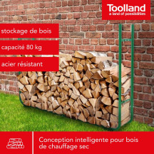 RANGE-BÛCHES - CHARGE MAX. 80 kg - 120 x 20 x 90 cm