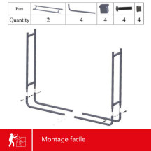 RANGE-BÛCHES - CHARGE MAX. 80 kg - 120 x 20 x 90 cm