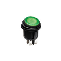 INTERRUPTEUR À BASCULE ILLUMINÉ - VERT - 2P DPST / ON-OFF, 12V