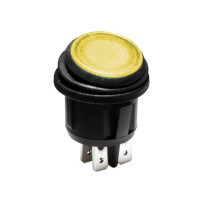 INTERRUPTEUR À BASCULE ILLUMINÉ - LED ORANGE 12 V - 2P DPST / ON-OFF