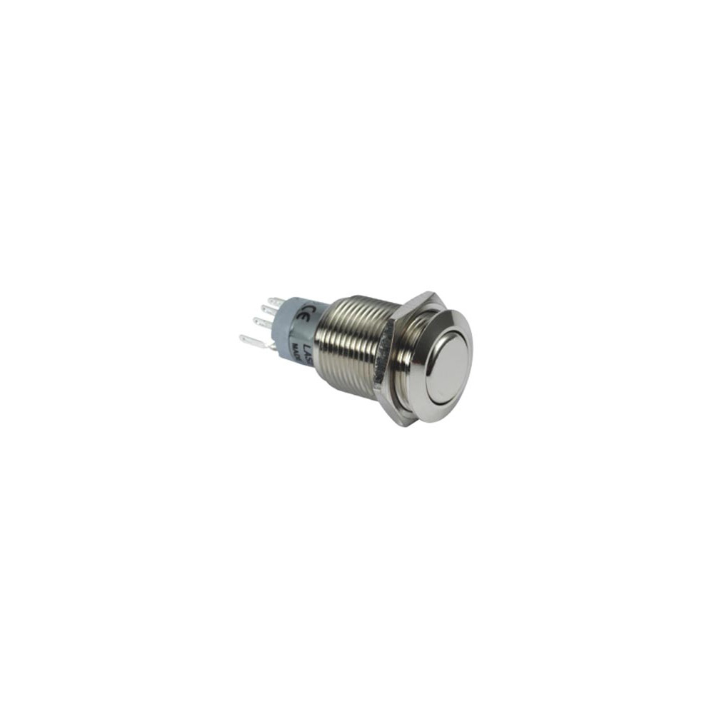 BOUTON-POUSSOIR ROND MÉTALLIQUE DPDT 2NO 2NC