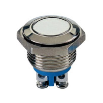BOUTON-POUSSOIR PLAT EN ACIER INOXYDABLE SPST 1NO