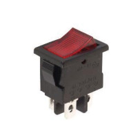 INTERRUPTEUR DE PUISSANCE A BASCULE 5A-250V DPST ON-OFF - ROUGE