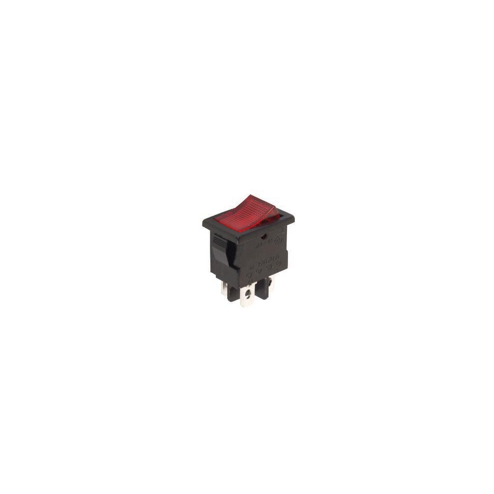 INTERRUPTEUR DE PUISSANCE A BASCULE 5A-250V DPST ON-OFF - ROUGE