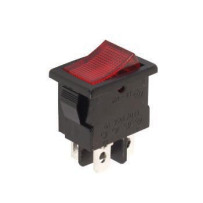 INTERRUPTEUR DE PUISSANCE A BASCULE 5A-250V DPST ON-OFF - AVEC TEMOIN NEON ROUGE