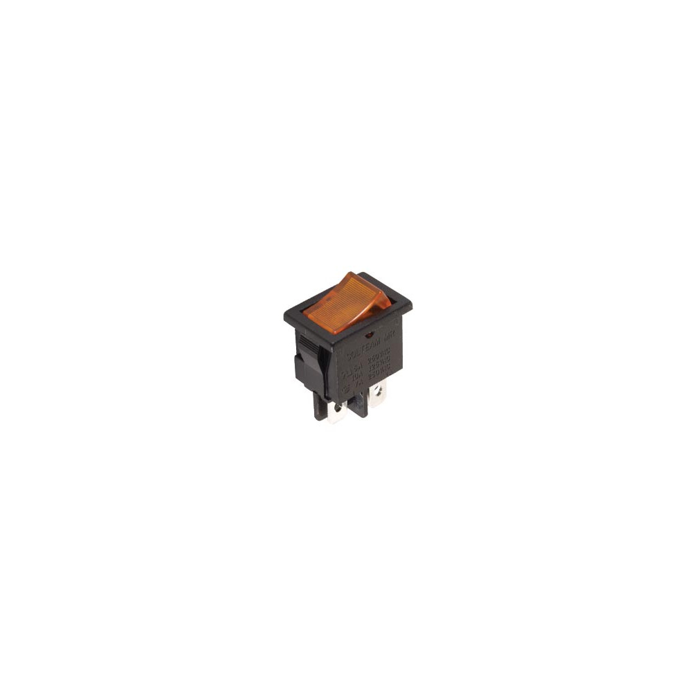 INTERRUPTEUR DE PUISSANCE A BASCULE 5A-250V DPST ON-OFF - AVEC TEMOIN NEON ORANGE