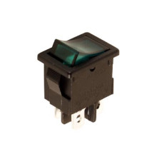 INTERRUPTEUR DE PUISSANCE A BASCULE 5A-250V DPST ON-OFF - AVEC TEMOIN NEON VERT