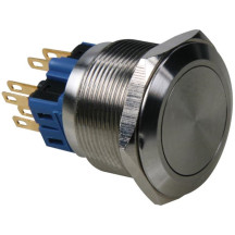 BOUTON-POUSSOIR - PLAT - ACIER INOXYDABLE - DPST 1NO 1NF