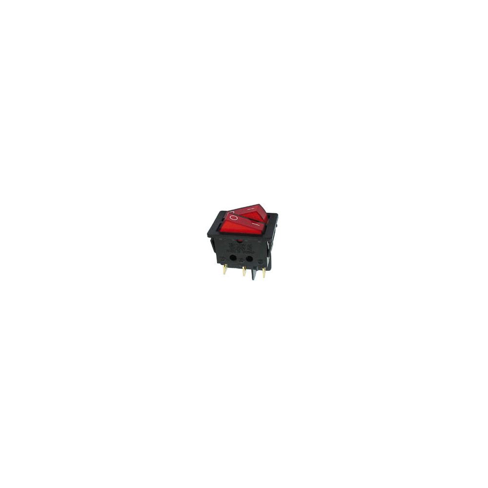 INTERRUPTEUR DE PUISSANCE A BASCULE 10A-250V DPST ON-OFF - AVEC TEMOIN NEON ROUGE