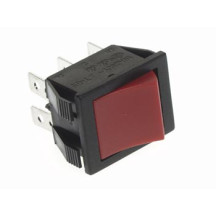 INTERRUPTEUR DE PUISSANCE A BASCULE 10A-250V DPDT ON-OFF - CAPUCHON ROUGE