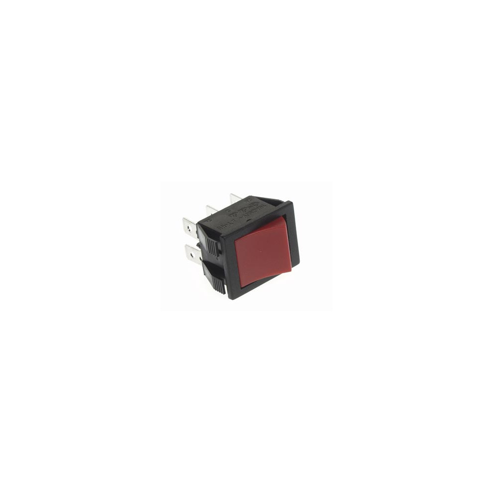 INTERRUPTEUR DE PUISSANCE A BASCULE 10A-250V DPDT ON-OFF - CAPUCHON ROUGE