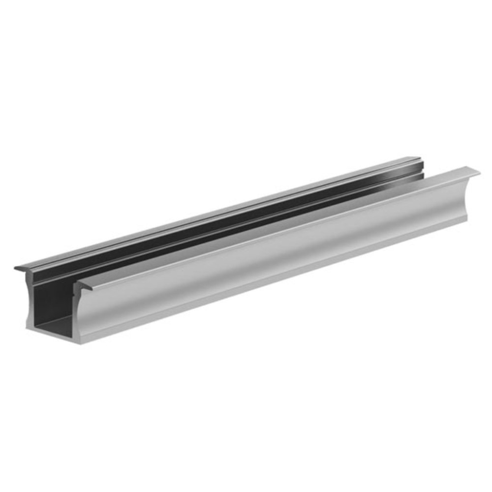Profilé LED encastré slimline 15 mm, anodisé en argent, en aluminium - 3 mètres