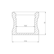 SLIMLINE 15 mm - PROFILÉ EN ALUMINIUM POUR RUBAN LED - ALUMINIUM ANODISÉ - ARGENT - 2 m
