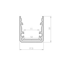 SLIM LINE 15 FL - PROFILÉ EN ALUMINIUM POUR RUBAN LED - HAUTE EFFICACITÉ - QUALITÉ PREMIUM - ARGENT
