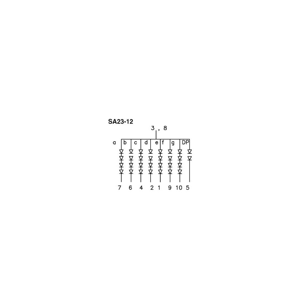AFFICHEUR 7 SEGMENTS 57mm ANODE COMMUNE - HYPER ROUGE