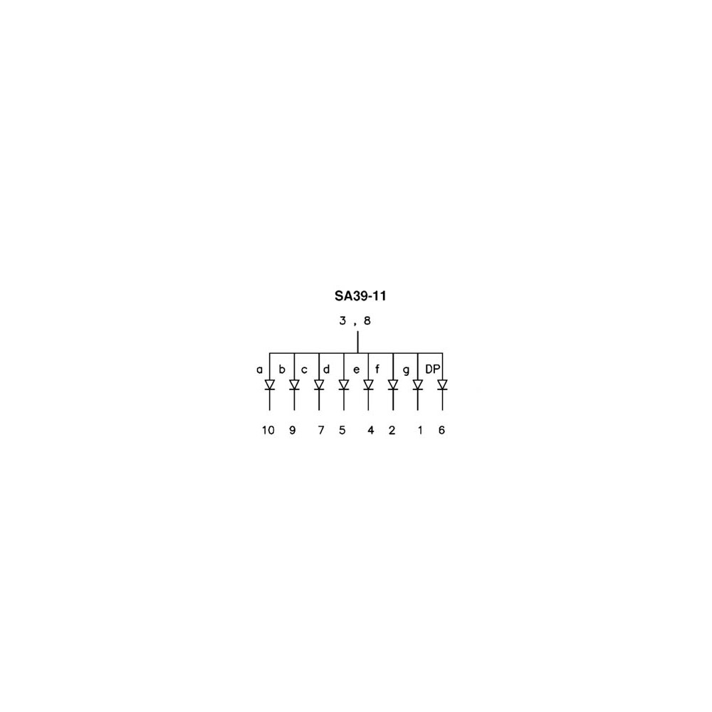AFFICHEUR 7 SEGMENTS 10mm ANODE COMMUNE - SUPER ROUGE