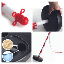 Poteau en plastique pour chaîne de signalisation - rouge/blanc - 2 pcs