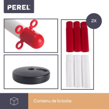 Poteau en plastique pour chaîne de signalisation - rouge/blanc - 2 pcs