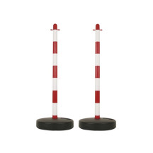 Poteau en plastique pour chaîne de signalisation - rouge/blanc - 2 pcs