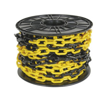 CHAÎNE JAUNE/NOIR 8 mm SUR DÉVIDOIR - 25 m