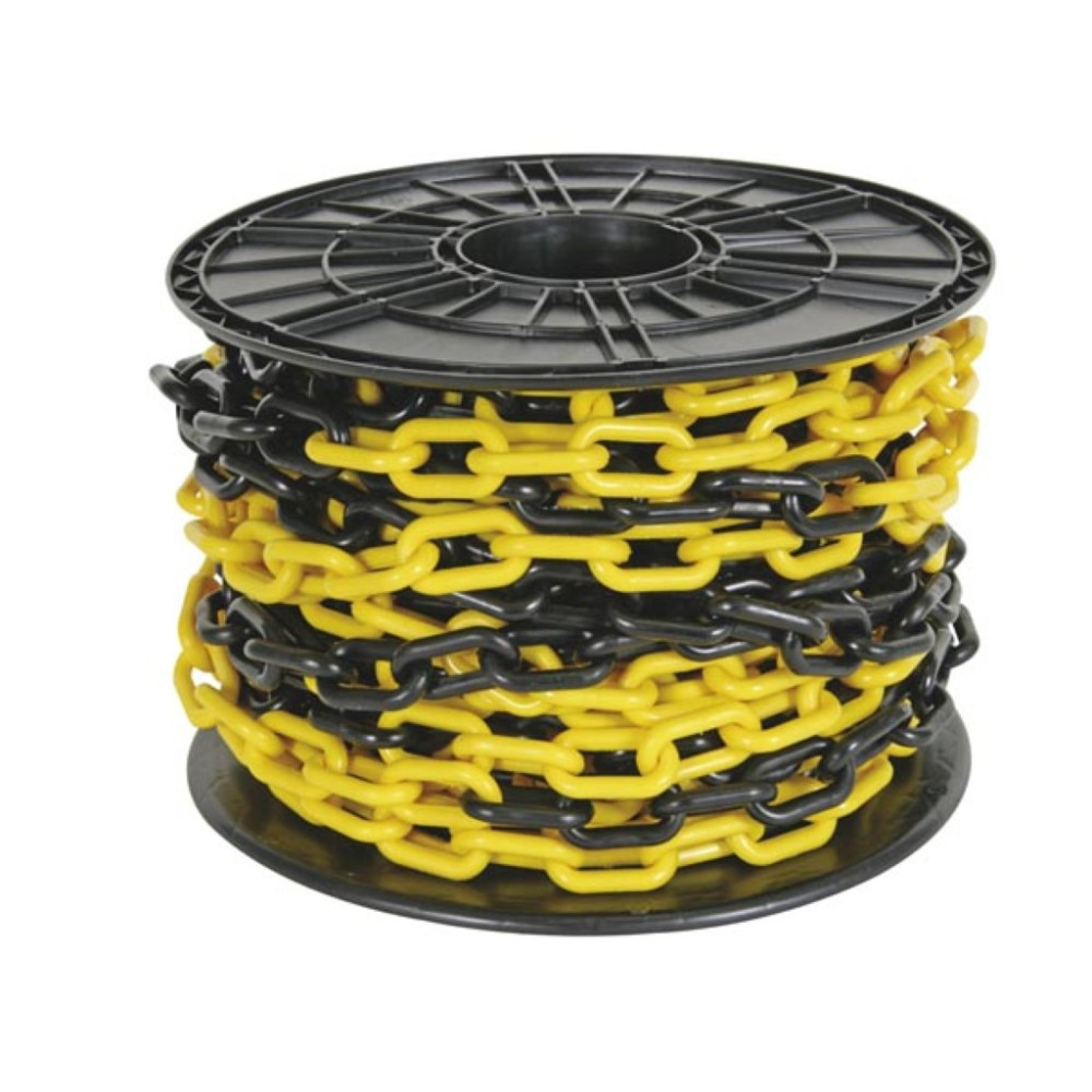 CHAÎNE JAUNE/NOIR 8 mm SUR DÉVIDOIR - 25 m