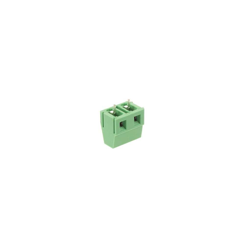 BORNIER PROFESSIONNEL, 2 PÔLES, VERT, AU PAS DE 7.5mm