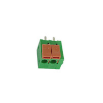 BORNIER SANS VIS, 2 POLES, VERT, AU PAS DE 5mm