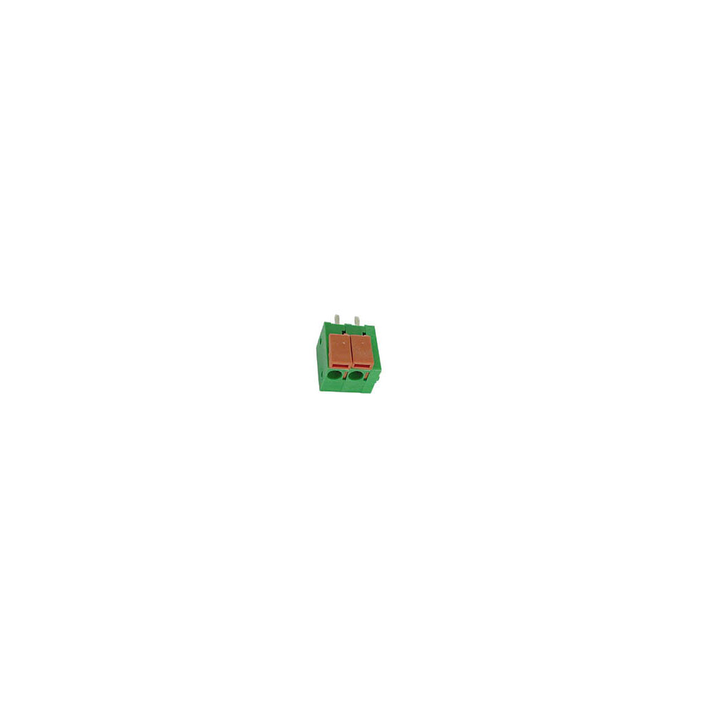 BORNIER SANS VIS, 2 POLES, VERT, AU PAS DE 5mm