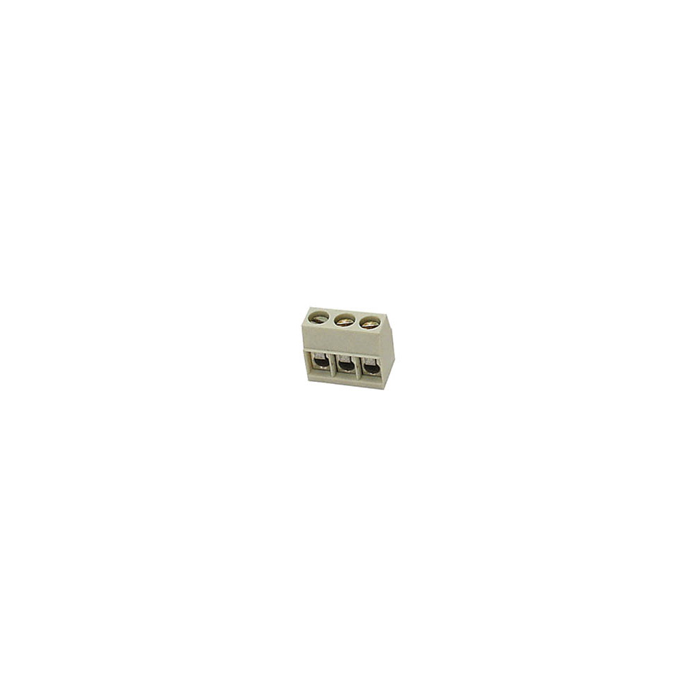 BORNIER A VIS, 3 POLES, TYPE CARRE, IVOIRE, AU PAS DE 5mm